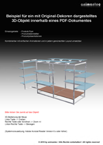 Adobe Acrobat 3D-PDF Beispiel für ein Ladenbau Regal hang up von topshop1a